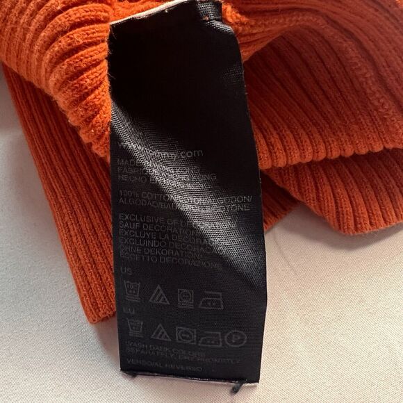 Tommy Hilfiger Orange Cable Knit Ribbed Long Sleeve Sweater Women's Size Small - Picture 5 of 5